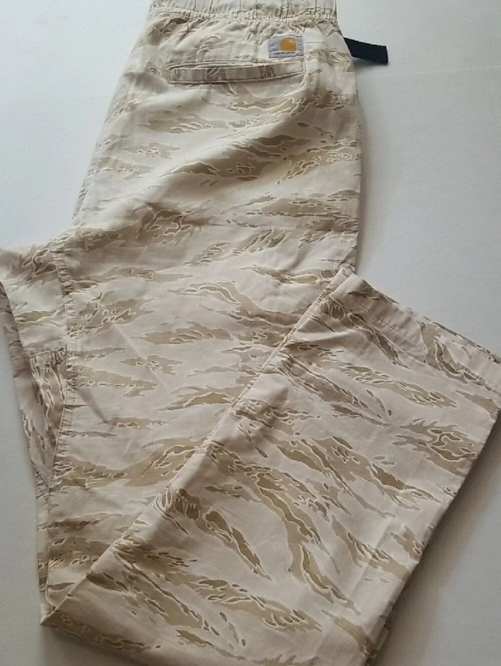 Carhartt Beige Tiger-Stripe Camo Pants/ Jogging with White Logo Patch